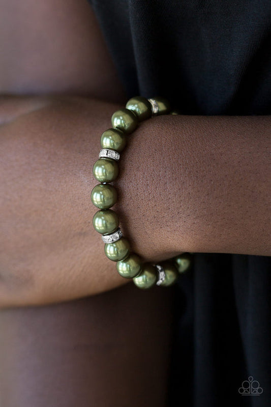 Pearl Bracelets - Paparazzi Exquisitely Elite - Green Bracelet - Paparazzi jewelry images