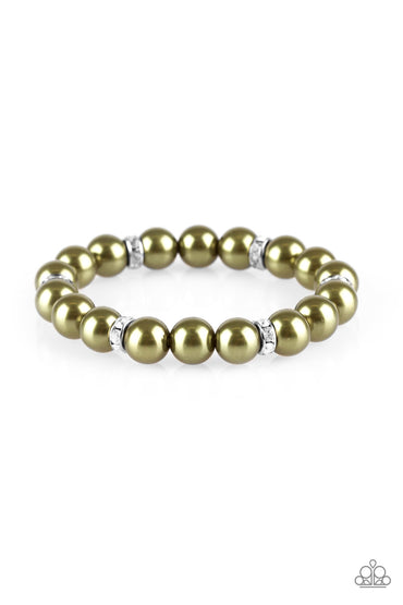 Pearl Bracelets - Paparazzi Exquisitely Elite - Green Bracelet - Paparazzi jewelry images
