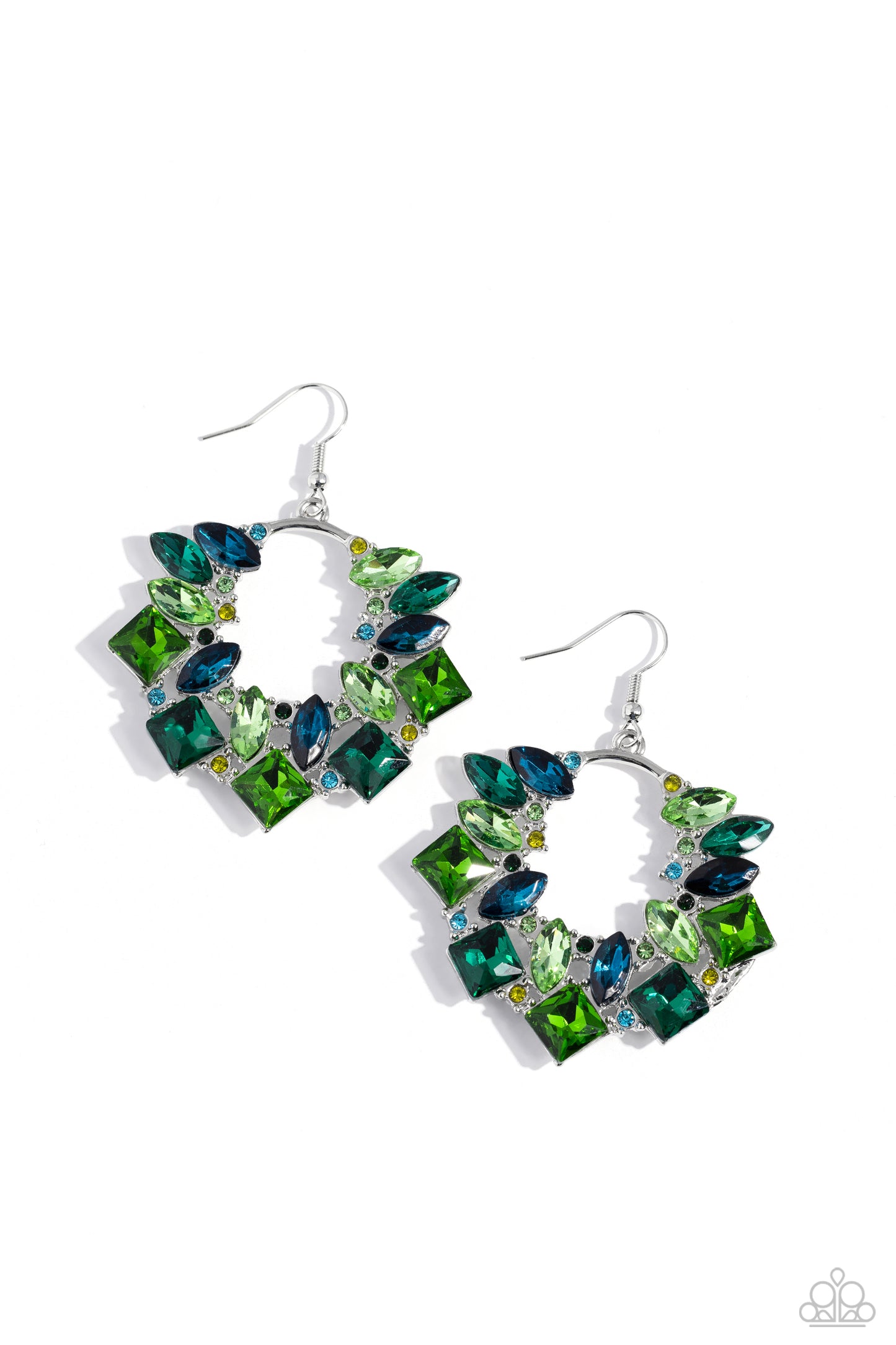 Paparazzi Wreathed in Watercolors - Green Earrings