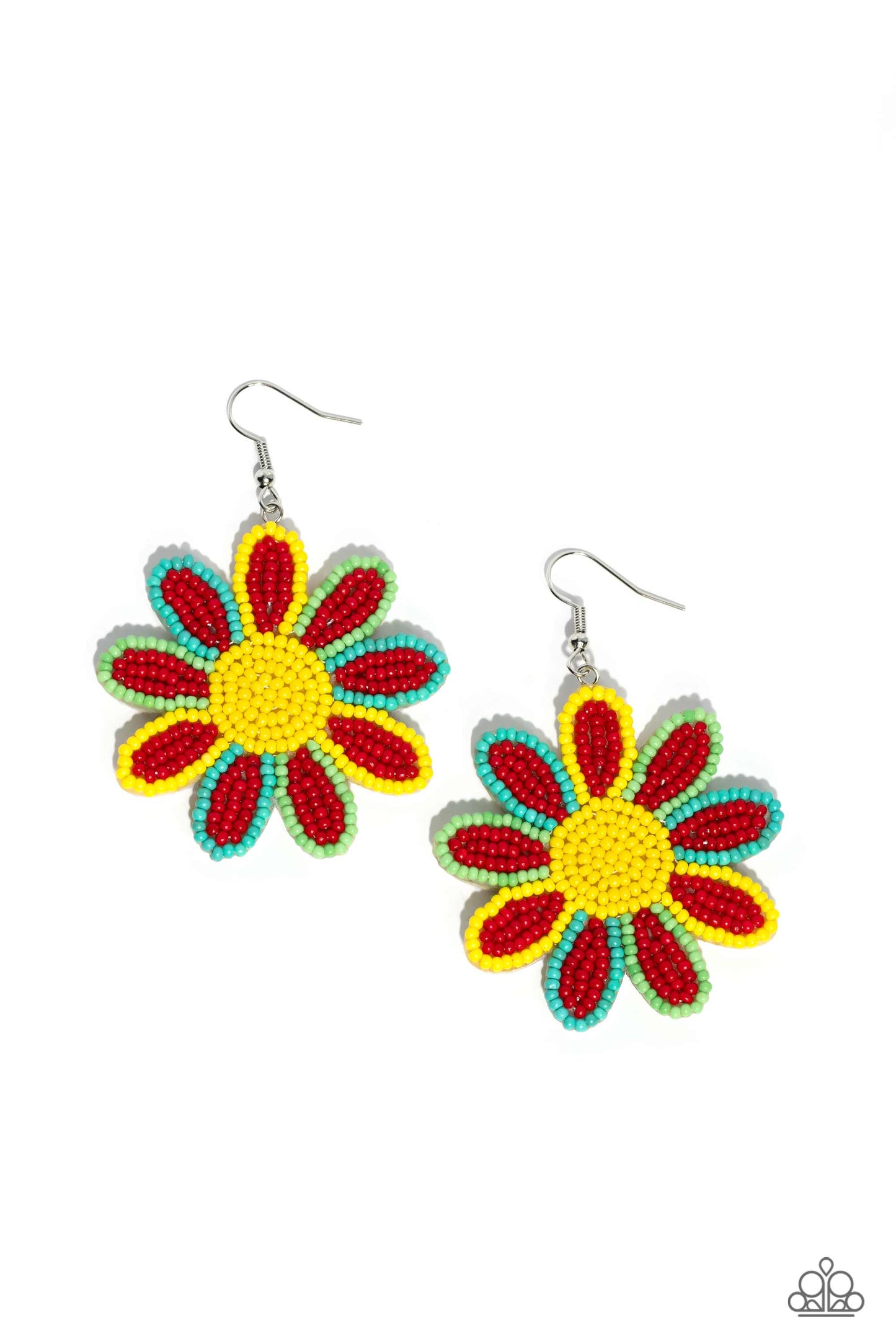 Paparazzi Decorated Daisies - Red Earrings