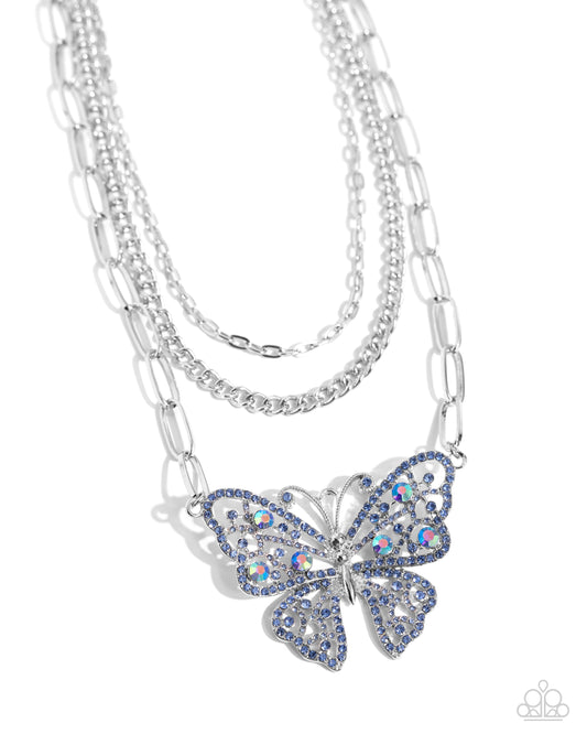 Paparazzi Winged Wonder - Blue Necklace