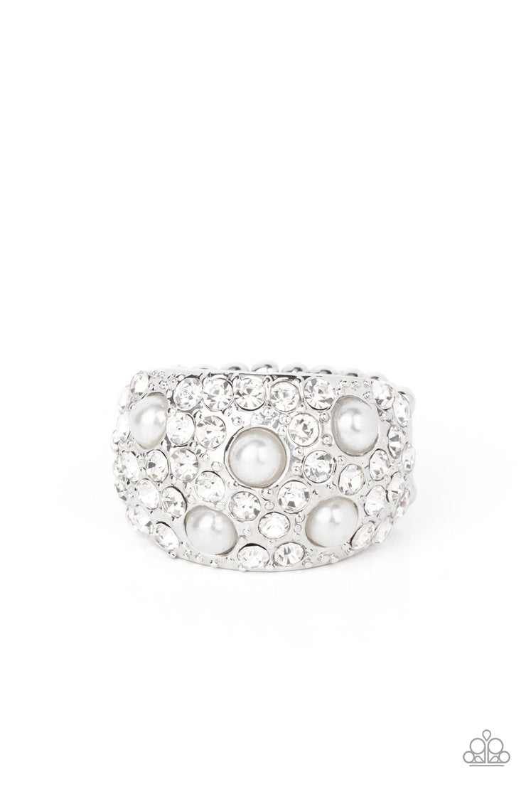 Paparazzi Gatsby's Girl - White Ring - A Finishing Touch Jewelry