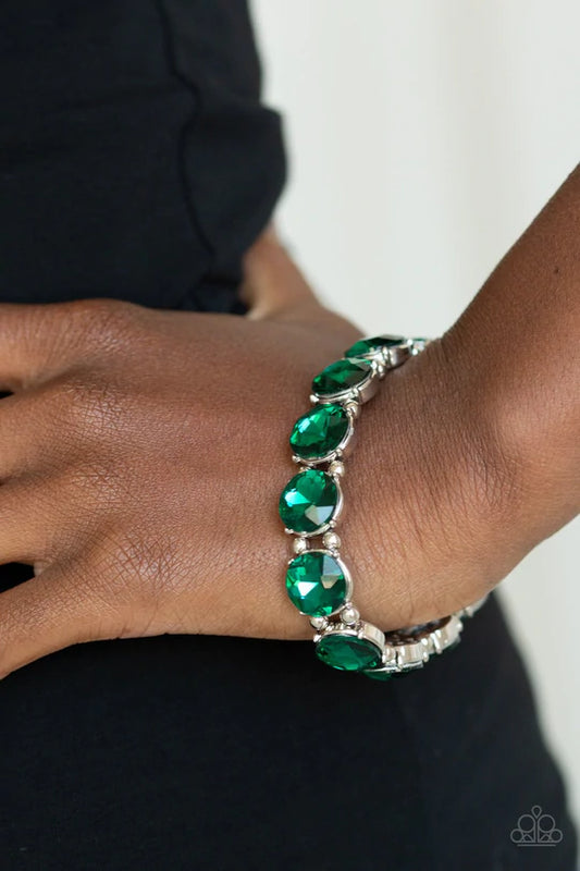 Paparazzi Glitzy Glamorous - Green - A Finishing Touch Jewelry