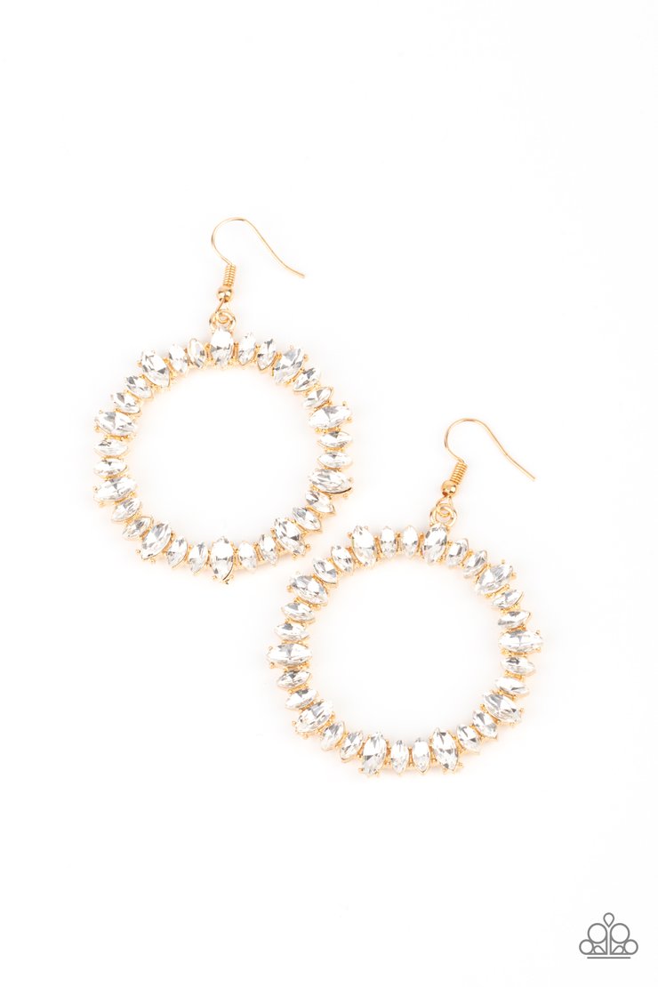 Paparazzi Glowing Reviews - Gold Earrings - A Finishing Touch Jewelry