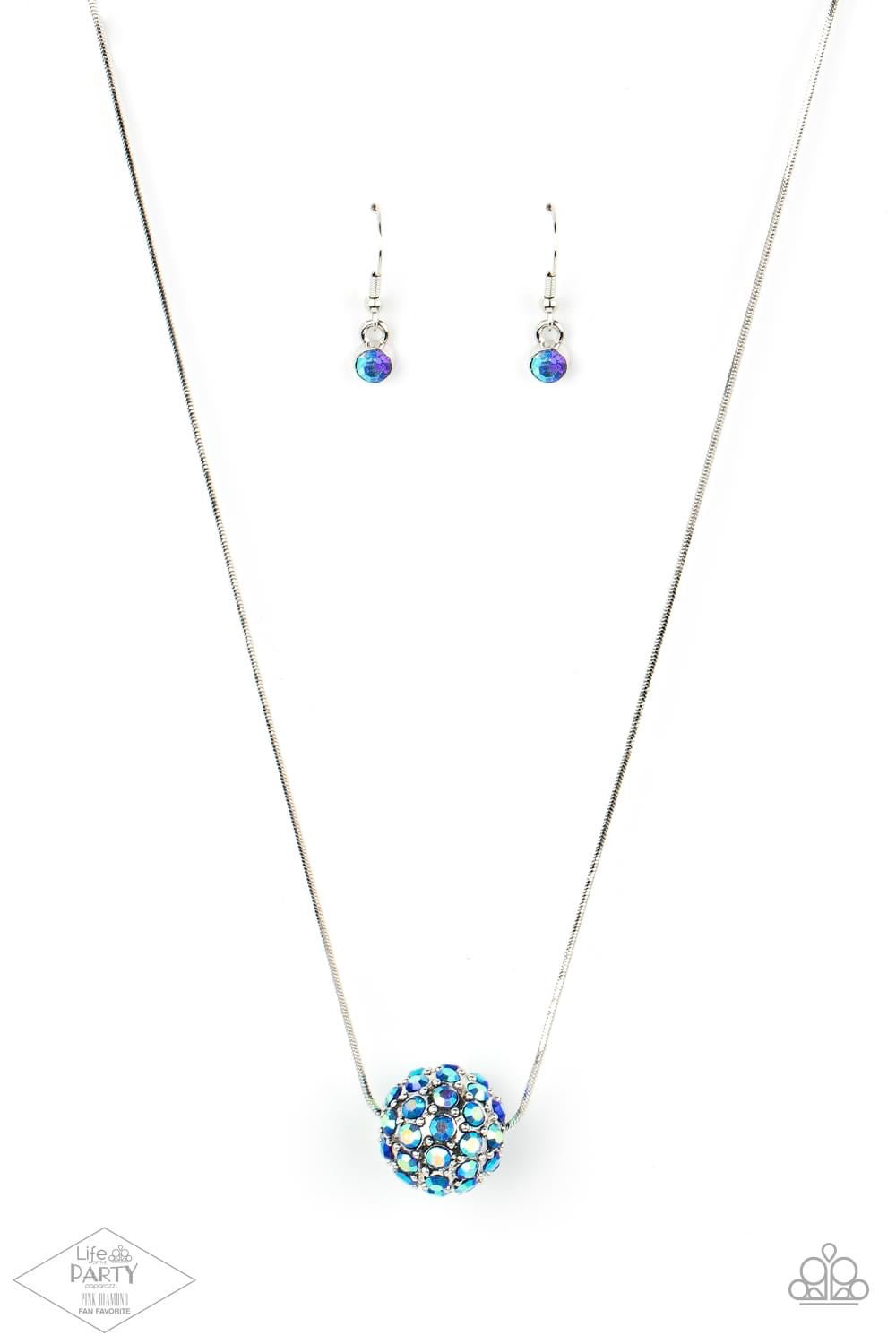 Paparazzi Come Out Of Your BOMBSHELL - Blue Necklace - Pink Diamond Life of the Party Exclusive - A Finishing Touch Jewelry