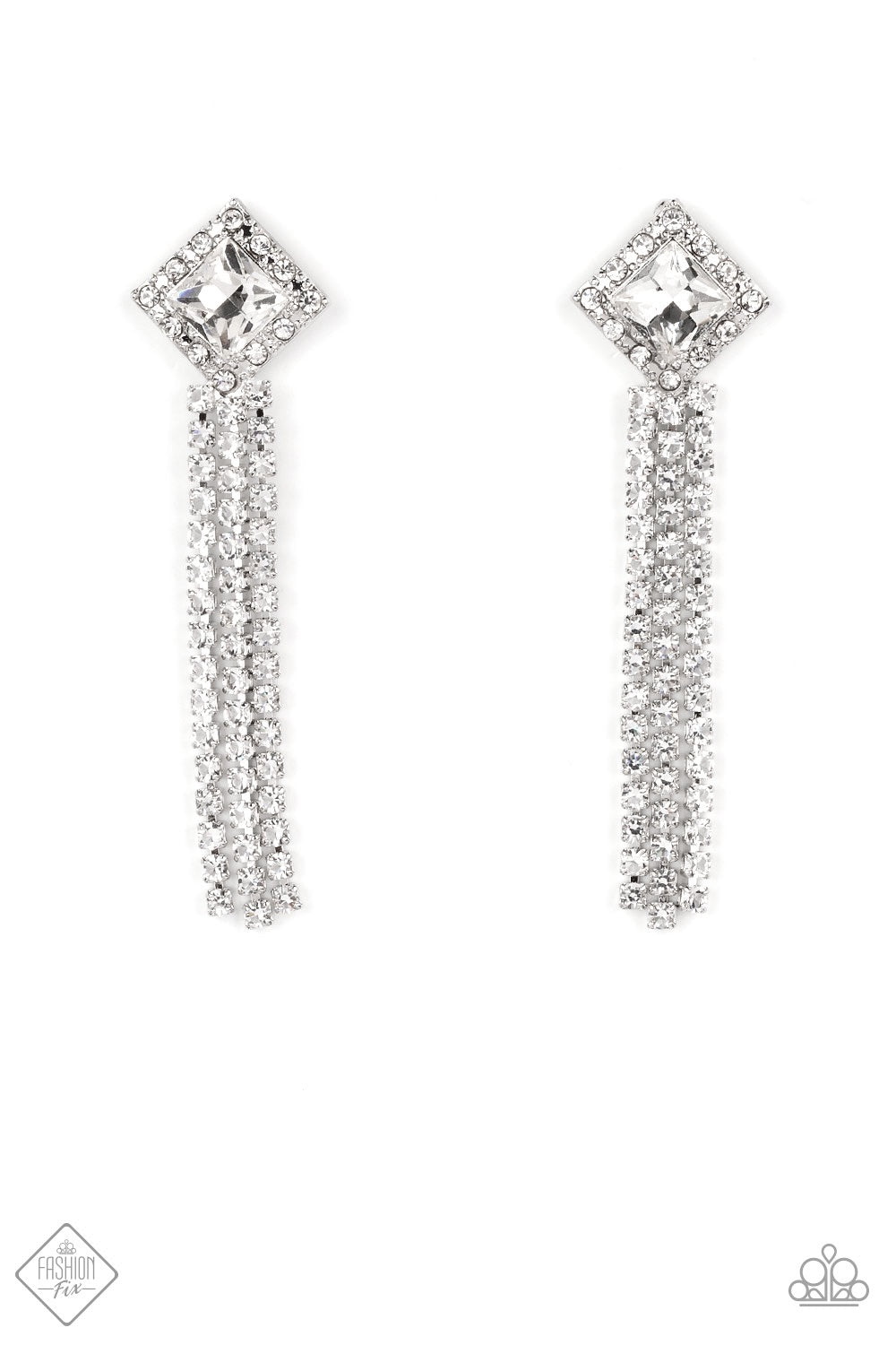 Paparazzi September 2022 Fashion Fix-Seasonal Sparkle - White Earring - A Finishing Touch Jewelry