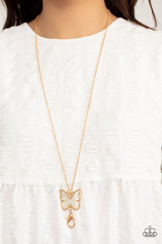 A Finishing Touch Gives Me Butterflies - Gold Necklace