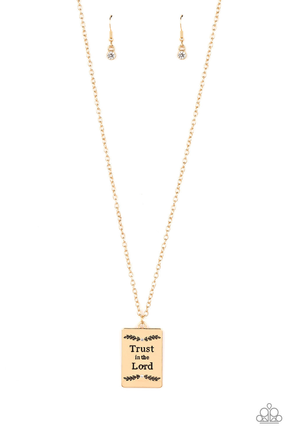 All About Trust - Gold Necklace -Paparazzi Jewelry Images 
