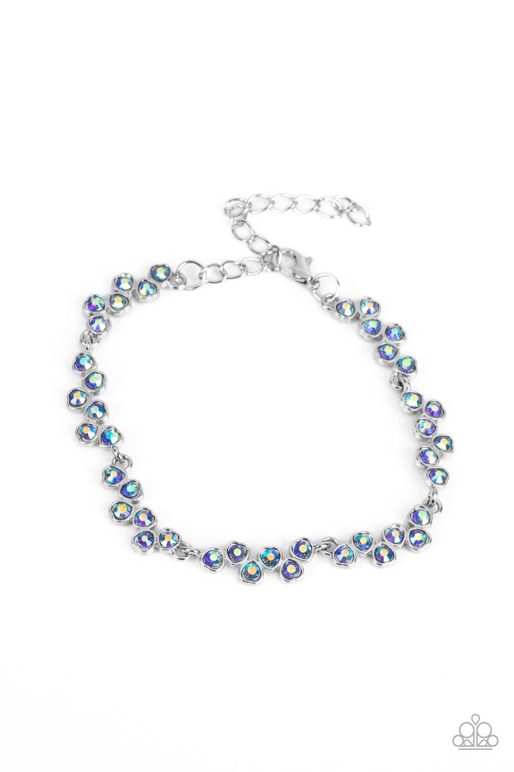 Paparazzi 2 Piece Set-GLOWING Admiration - Blue Necklace and Flatter Yourself - Blue Bracelet