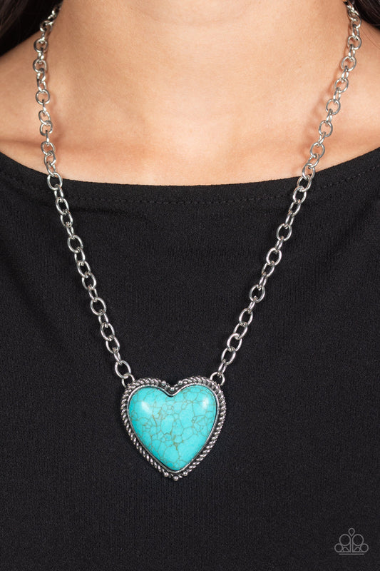 Heart Jewelry - Paparazzi Authentic Admirer - Blue Necklace Paparazzi jewelry images