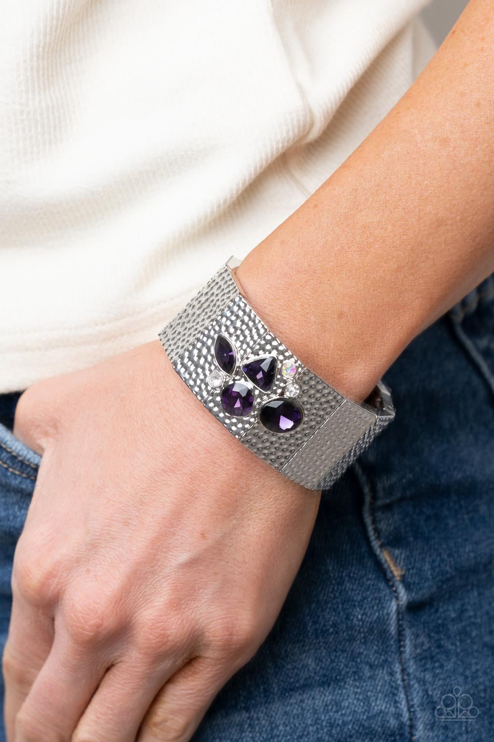 Paparazzi Flickering Fortune - Purple Bracelet -Paparazzi Jewelry Images