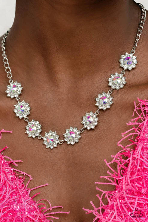 Paparazzi The Blooming Brilliance - Multi Iridescent Necklace - January 2023 Life Of The Party