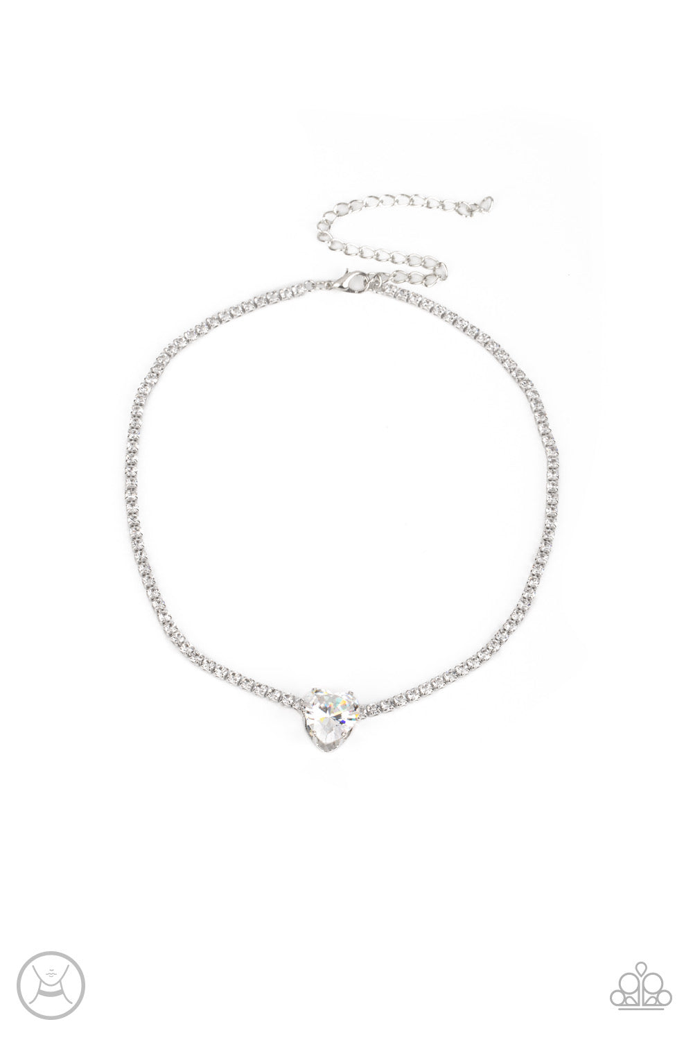 Paparazzi 2 Piece Set: Flirty Fiancé - White Necklace & Bedazzled Beauty - White Bracelet