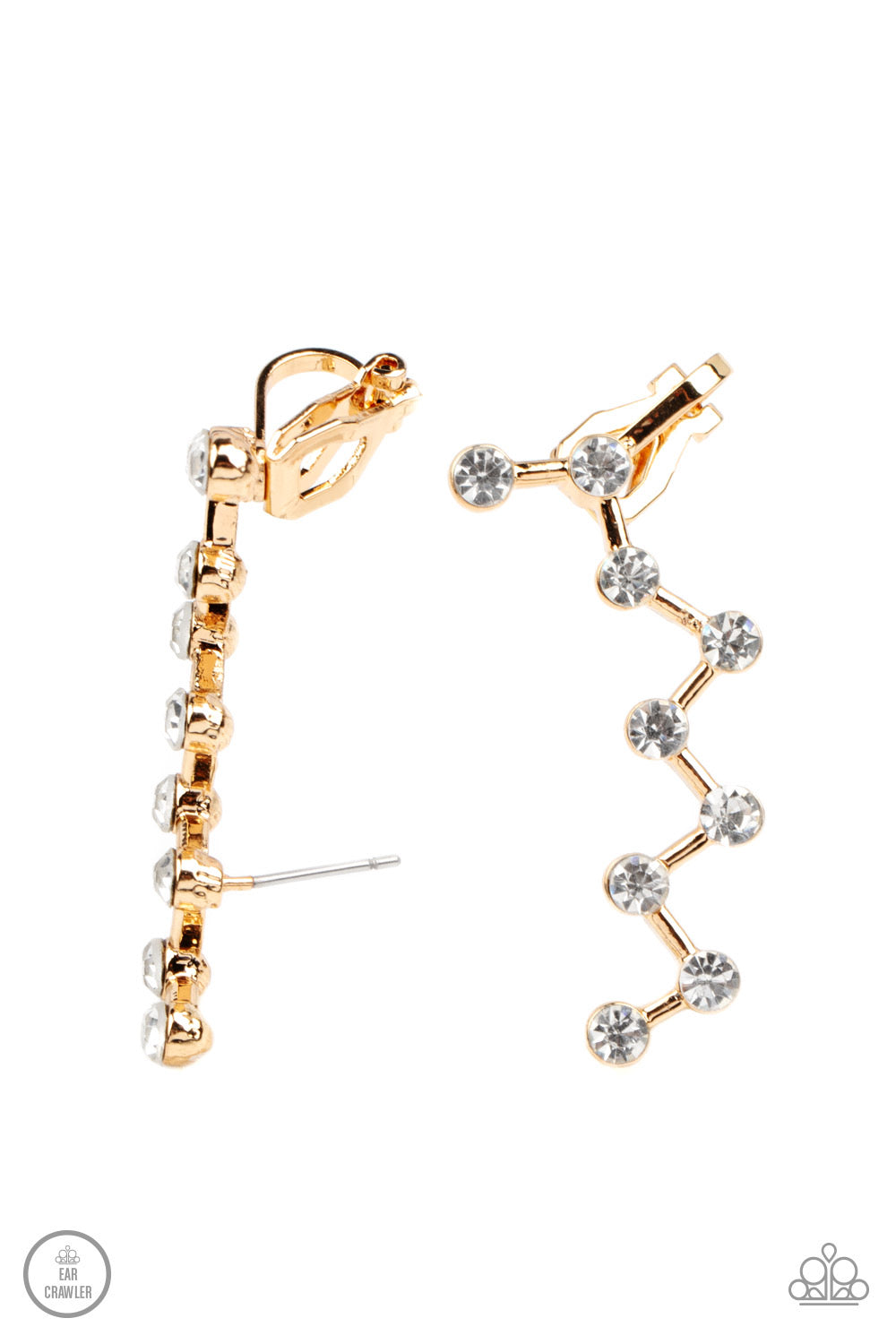 Paparazzi Clamoring Constellations - Gold Earrings - Ear Crawlers - Paparazzi Jewelry Images 
