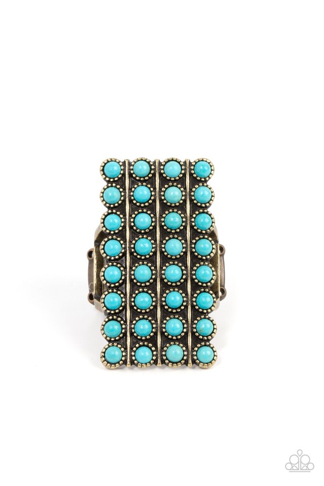 Women Turquoise Rings - Pack Your Saddlebags - Paparazzi Rings Paparazzi jewelry image