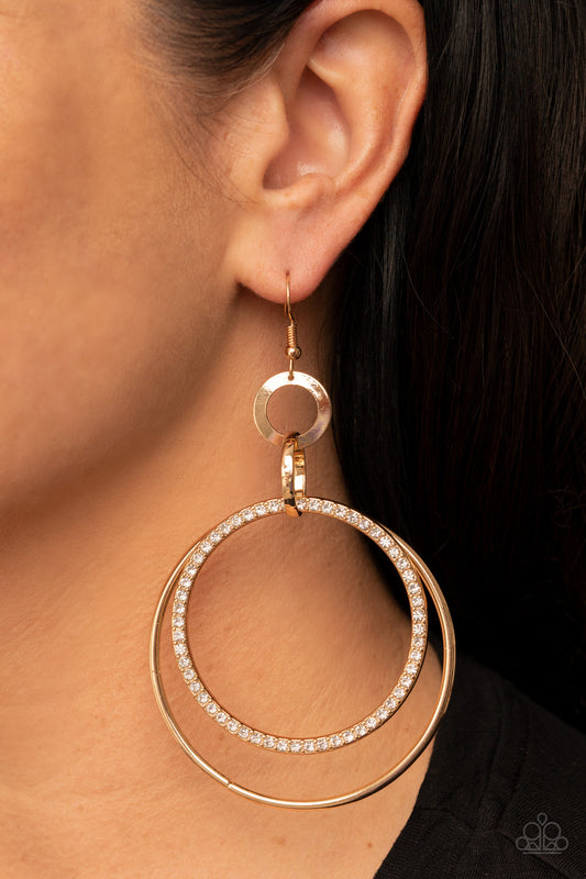 Paparazzi Haute Hysteria - Gold Earrings -Paparazzi Jewelry Images 