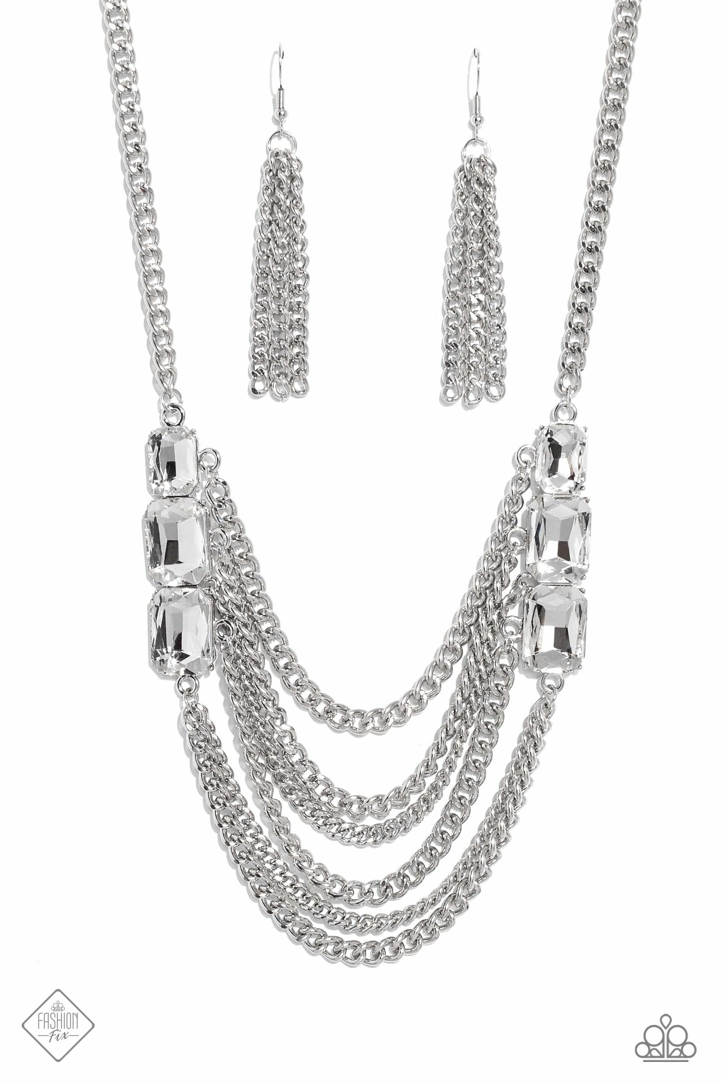 Paparazzi Come CHAIN or Shine - White Necklace - March 2023 Fashion Fix