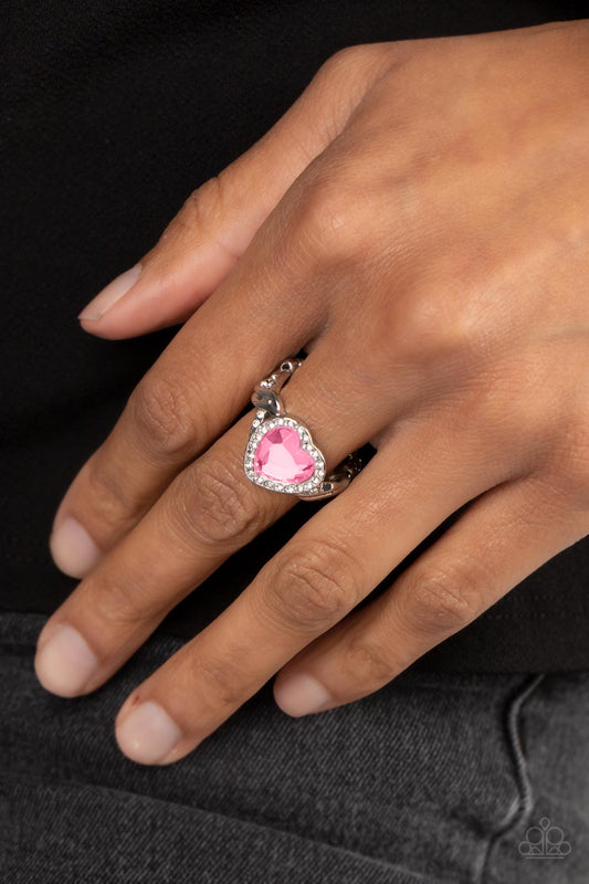 Paparazzi Committed to Cupid - Pink ring-Paparazzi Jewelry Images 