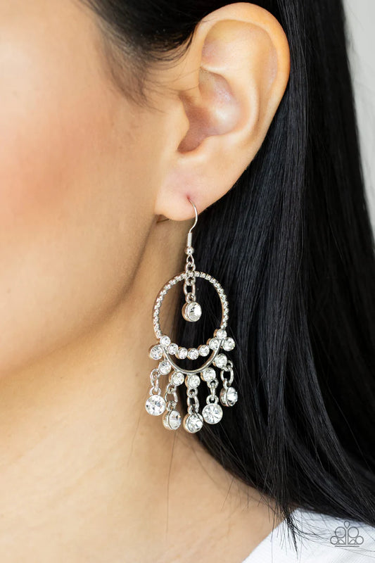 A Finishing Touch Cosmic Chandeliers - White Earrings