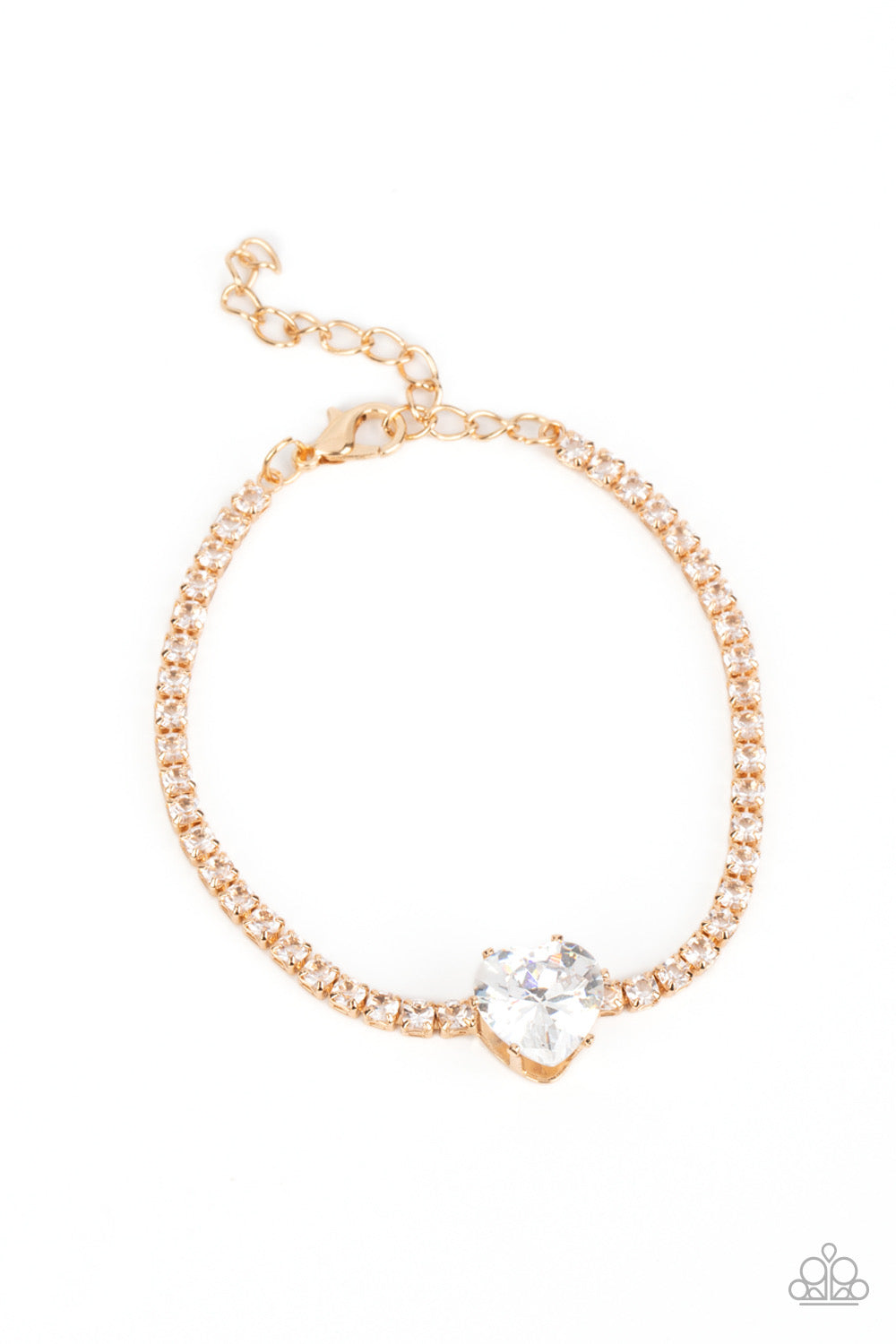 Paparazzi 2pc Set: Flirty Fiancé - Gold Choker Necklace & Bedazzled Beauty - Gold Bracelet 