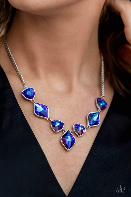 A Finishing Touch Glittering Geometrics - Purple Necklace - December 2022 Life of the Party