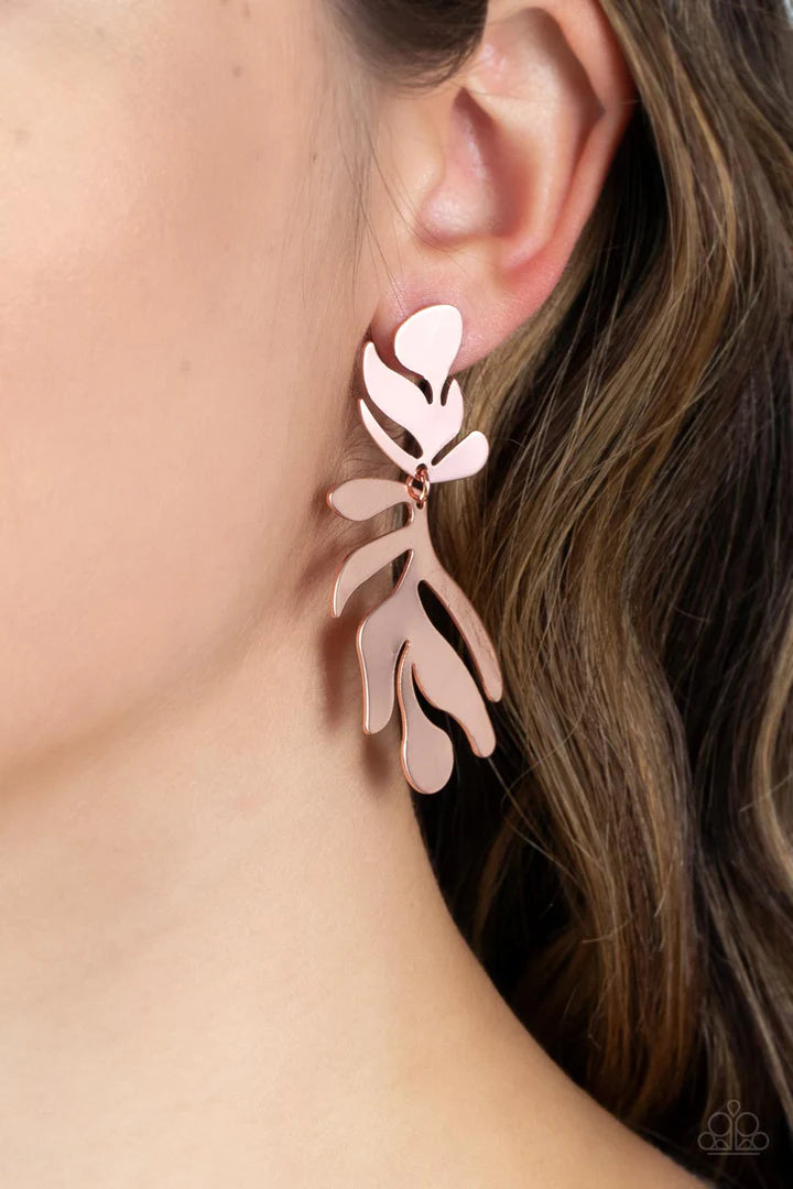 Paparazzi Earrings - Palm Picnic - Copper Earrings Paparazzi Jewelry Images 
