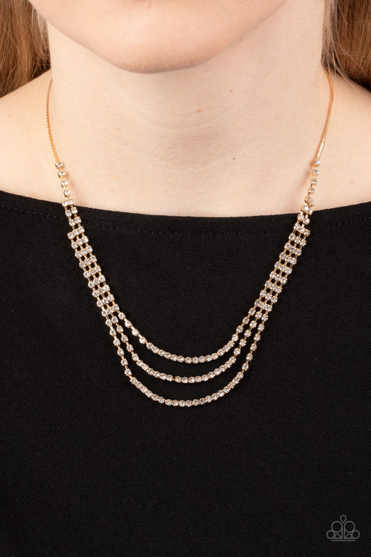 A Finishing Touch Surreal Sparkle - Gold Necklace