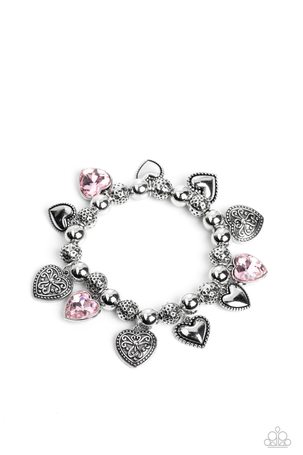Paparazzi Charming Crush - Pink Bracelet -Paparazzi Jewelry Images 