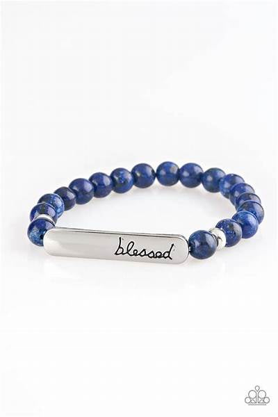 Paparazzi Born Blessed - Blue Inspirational Bracelet