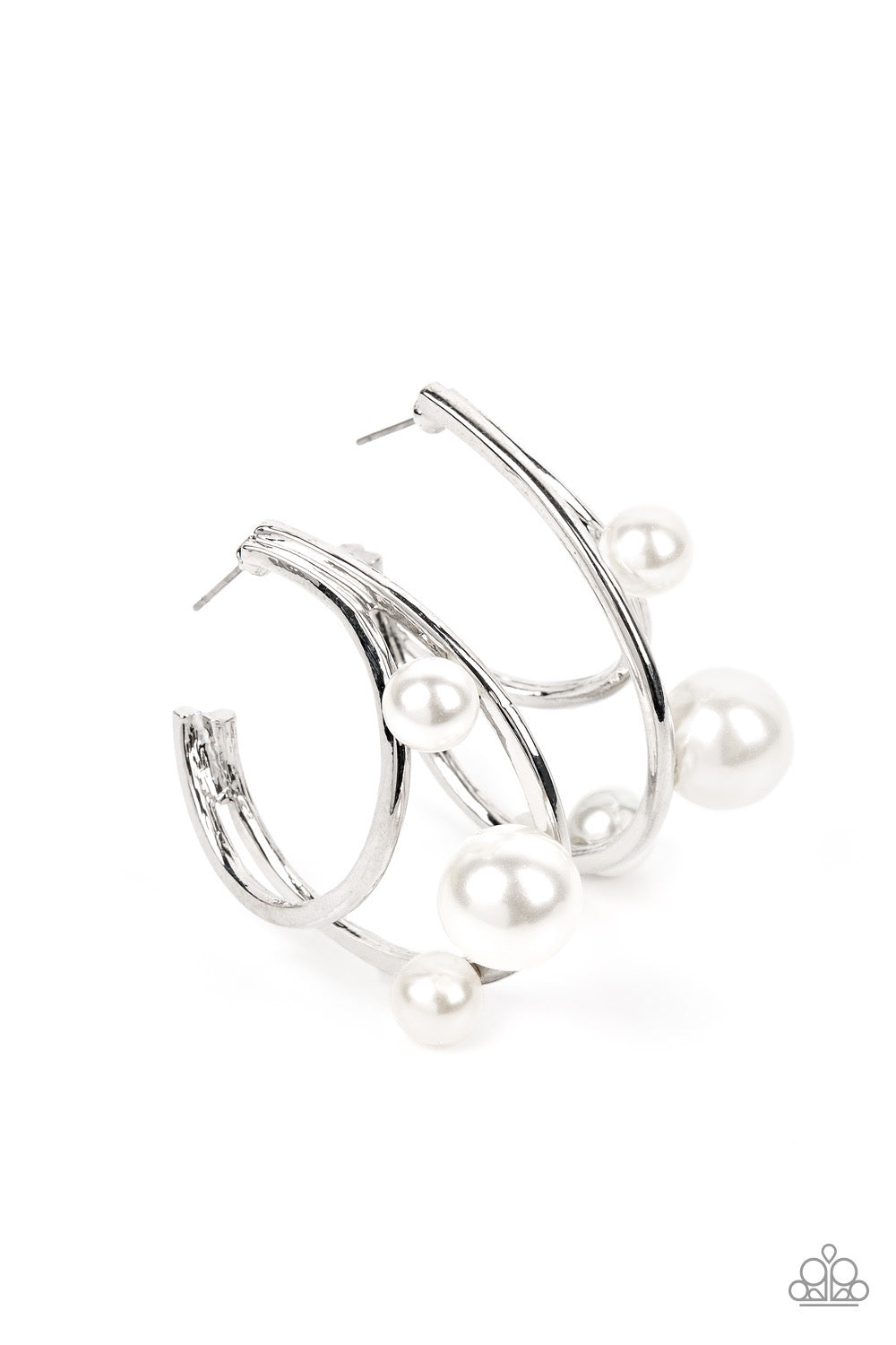 Paparazzi Metro Pier - White Earrings - Pearl Earring Paparazzi jewelry images
