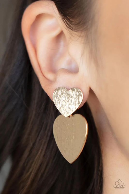 A Finishing Touch Heart-Racing Refinement- Gold Heart Earrings