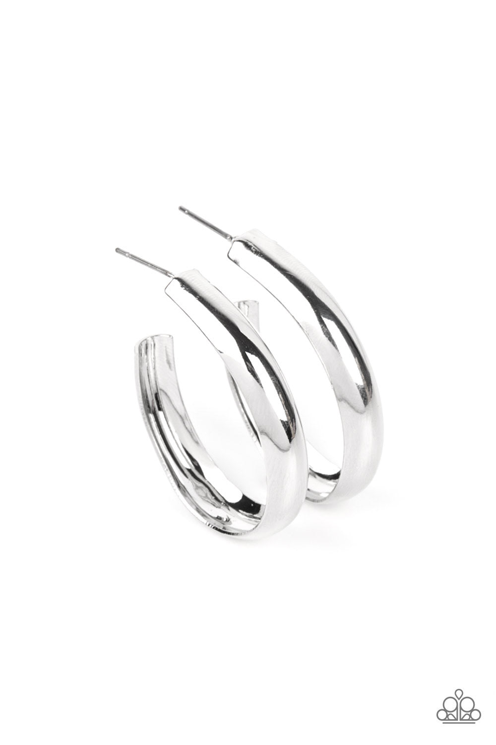 Paparazzi Champion Curves - Silver Earrings 