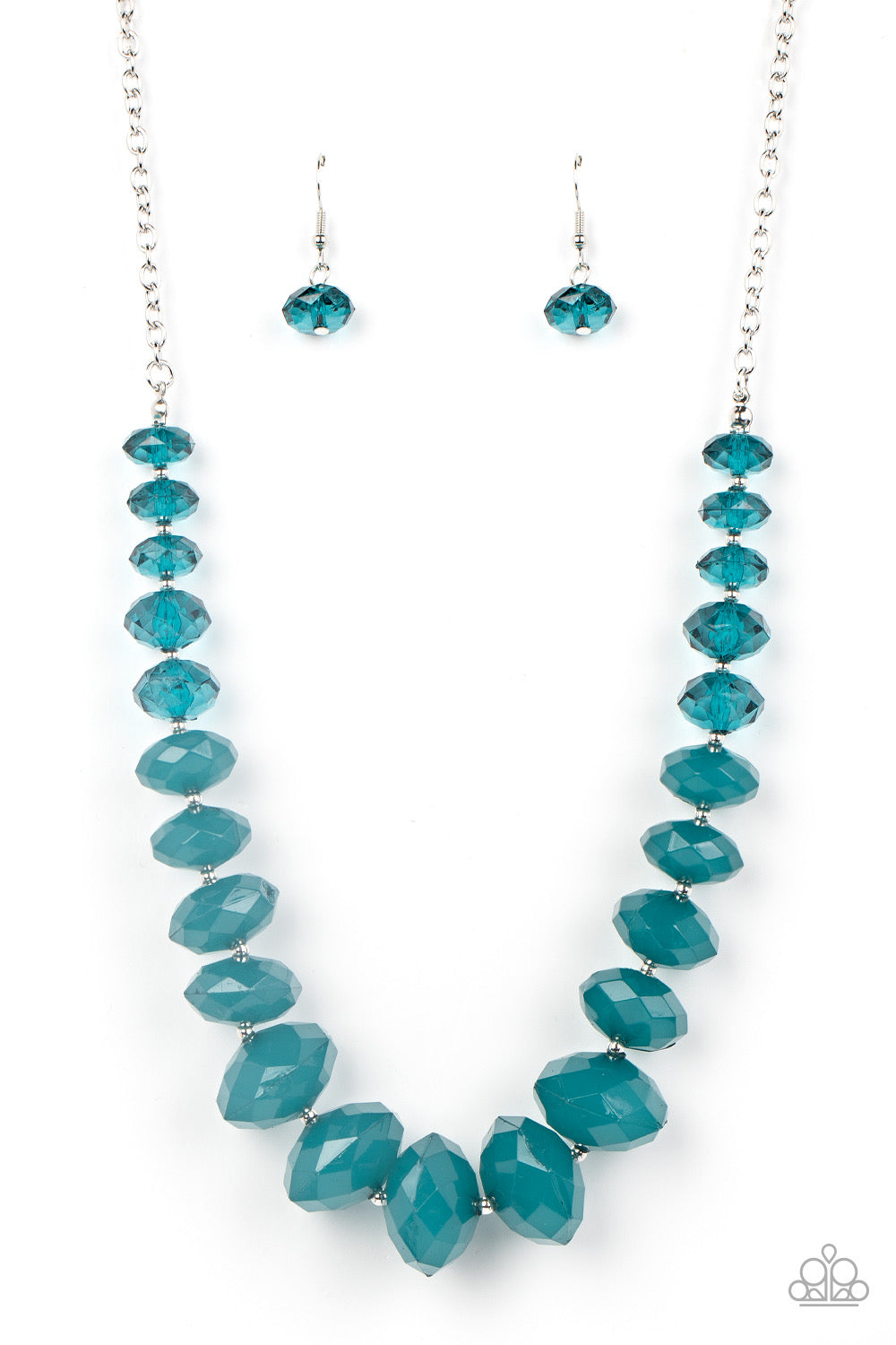 Paparazzi Happy-GLOW-Lucky - Blue Necklace - A Finishing Touch Jewelry