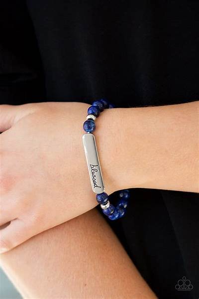 Paparazzi Born Blessed - Blue Inspirational Bracelet
