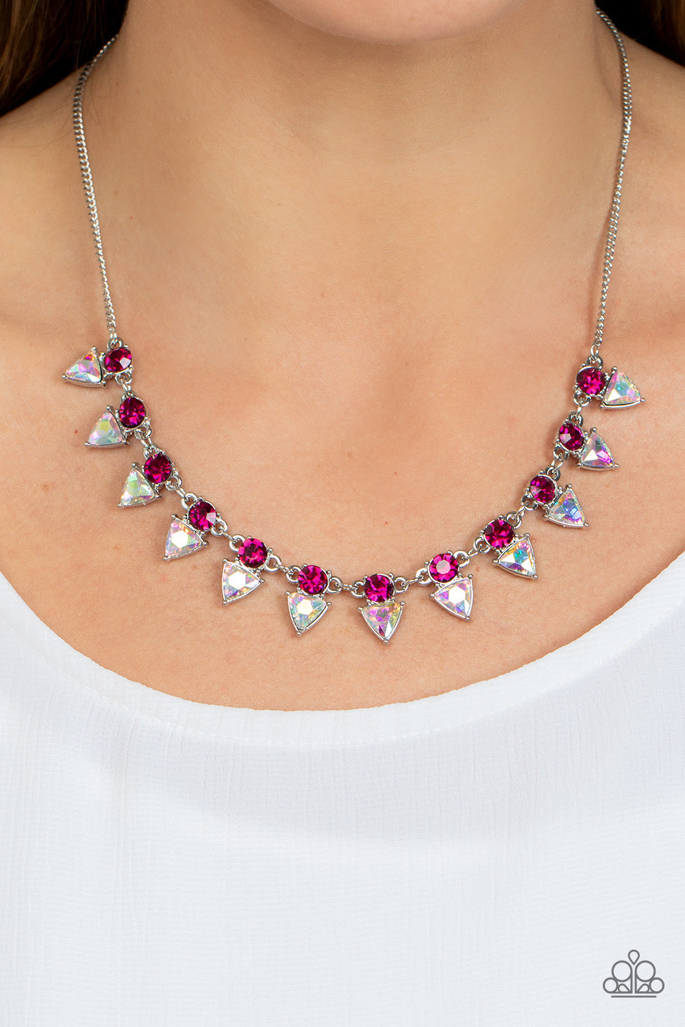 Paparazzi Razor-Sharp Refinement - Pink Necklace - A Finishing Touch Jewelry