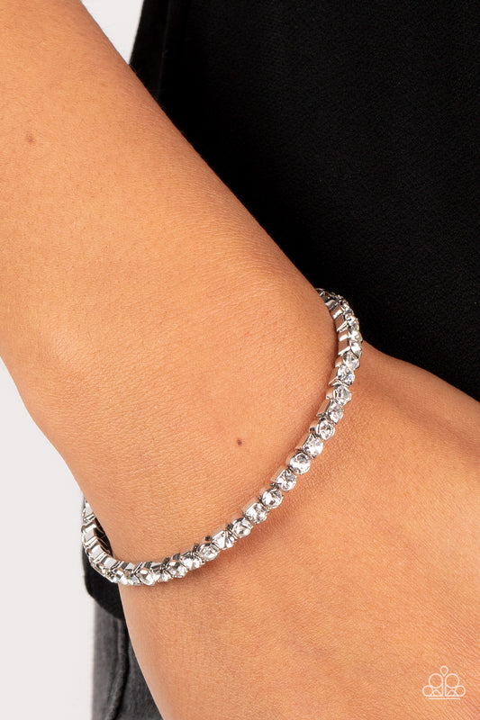 A Finishing Touch Rhinestone Spell - White Bracelet