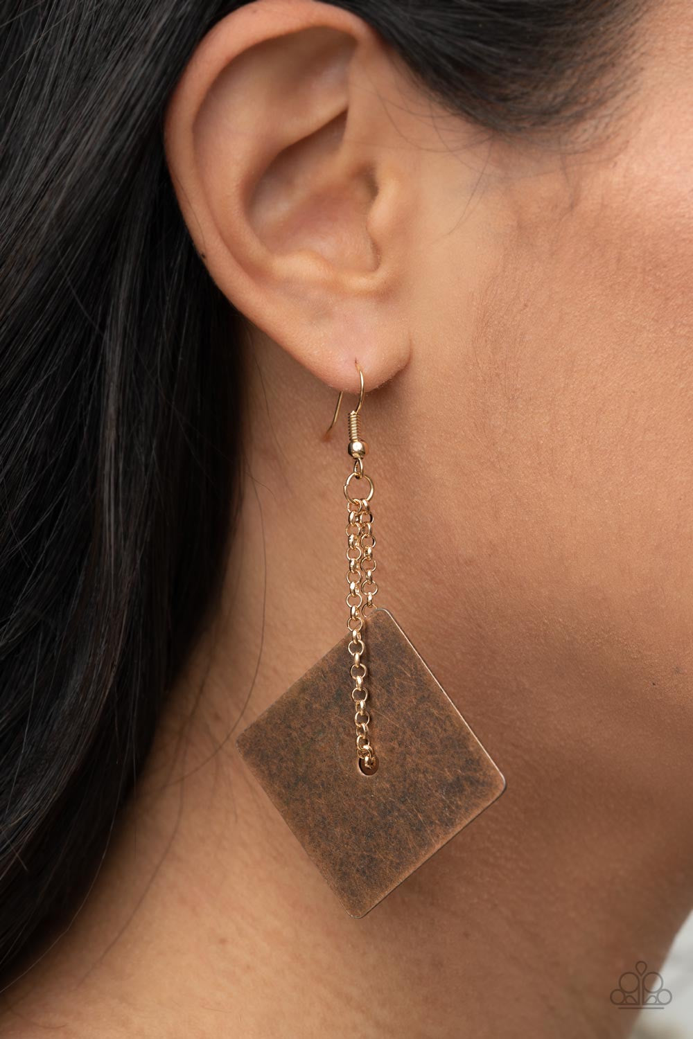 Paparazzi Block Party Posh - Copper Earrings -Paparazzi Jewelry Images