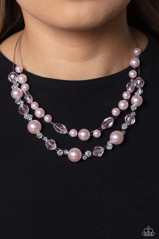 Paparazzi Parisian Pearls - Pink Necklace -Paparazzi Jewelry Images 