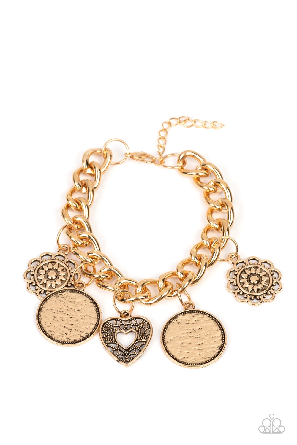 Paparazzi Complete CHARM-ony - Gold Bracelet - A Finishing Touch Jewelry