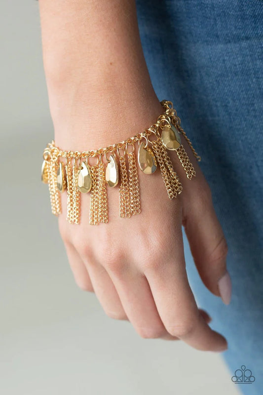 Cute Bracelets - Paparazzi Brag Swag - Gold Bracelet Paparazzi jewelry image