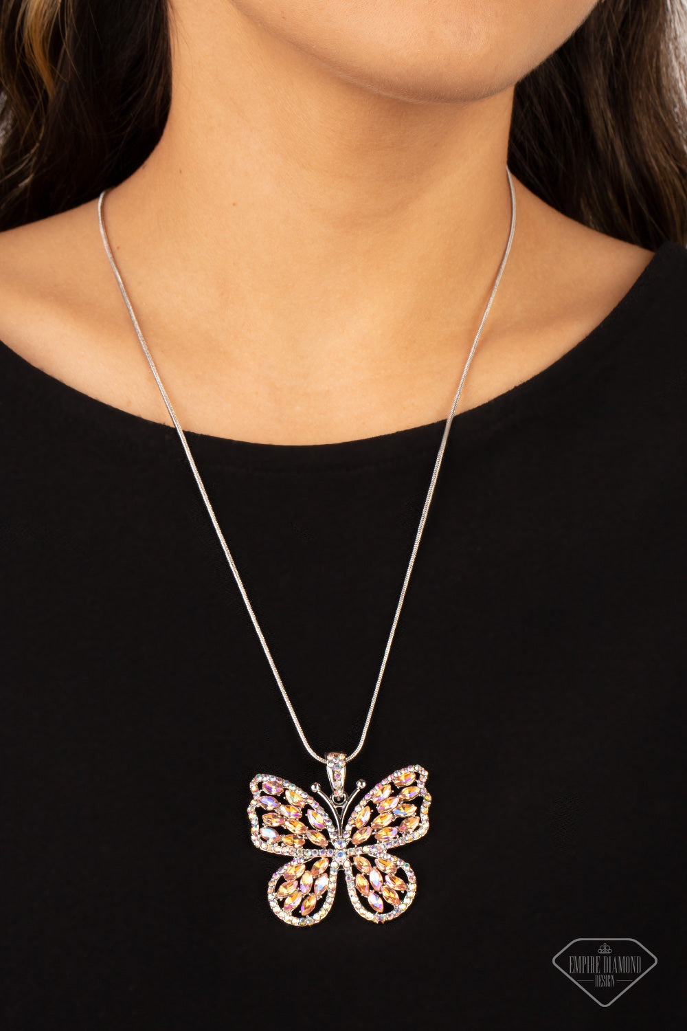 Paparazzi Fame and FLUTTER - Multi Butterfly Necklace - Empire Diamond Exclusive