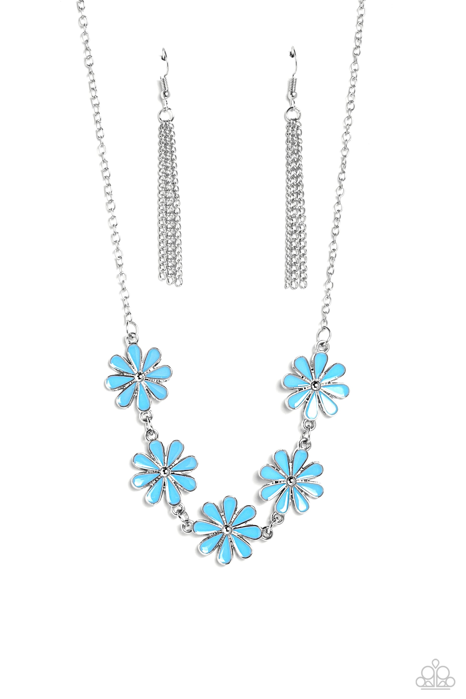 Paparazzi Flora Fantasy - Blue Necklace -Paparazzi Jewelry Images 