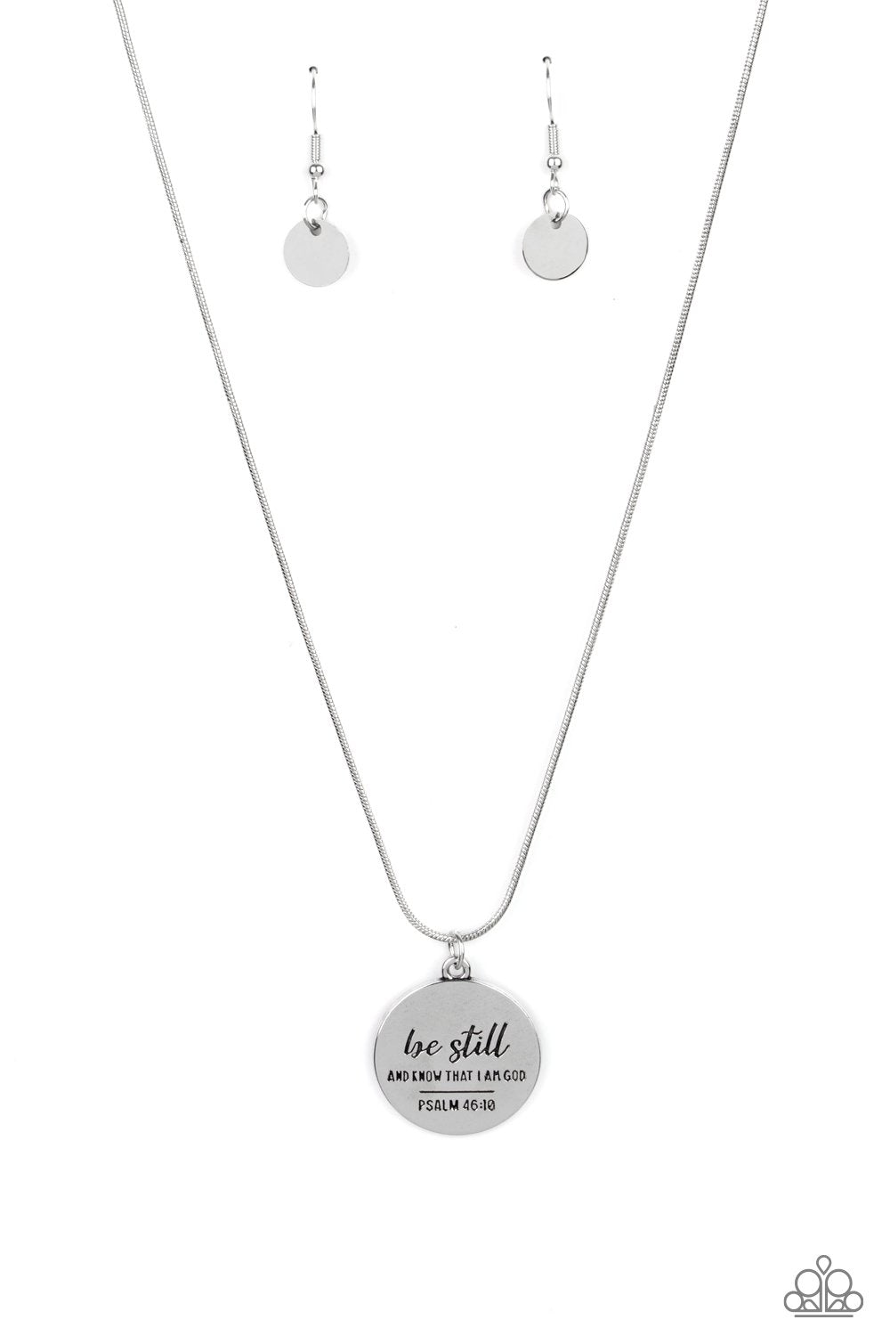 Be Still Silver Inspirational Paparazzi Necklace - A Finishing Touch Jewelry