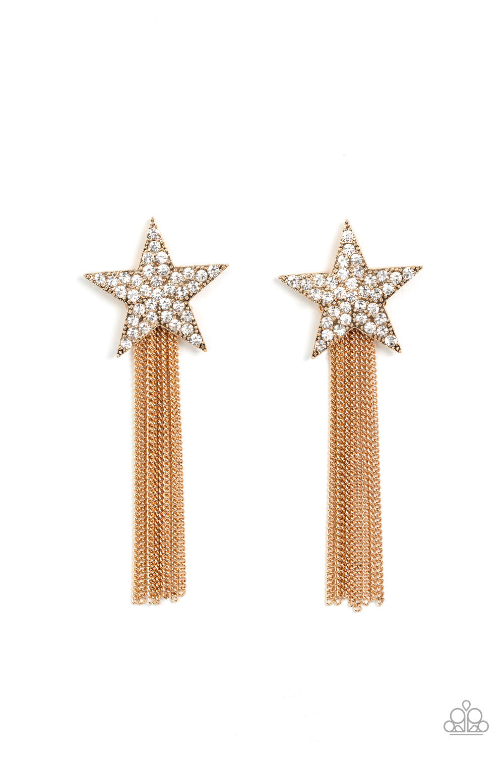 Paparazzi Superstar Solo - Gold earrings -Paparazzi Jewelry Images 