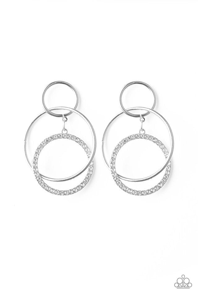 Paparazzi Metro Bliss - White Earrings - A Finishing Touch Jewelry
