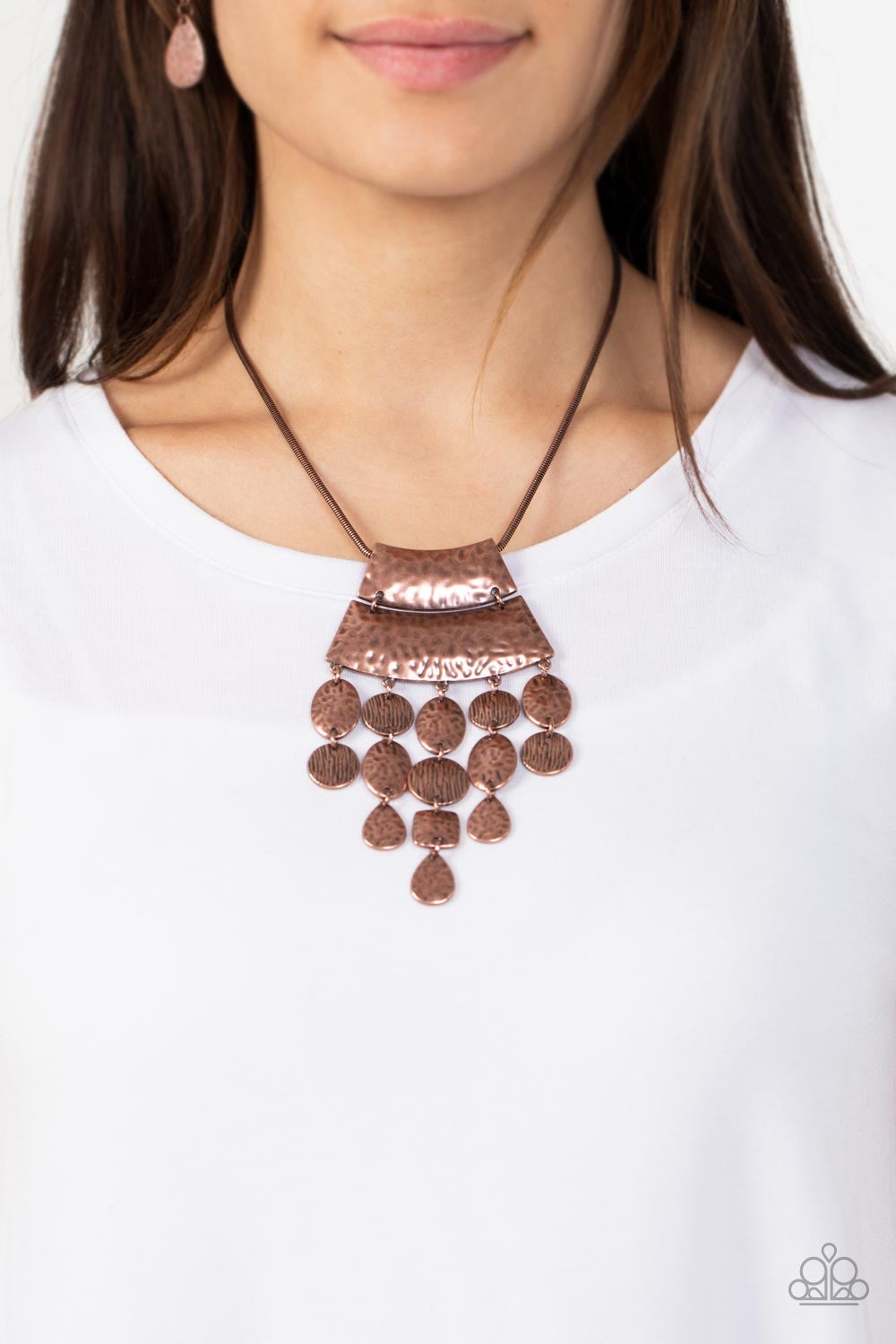 Paparazzi Totem Trek - Copper Necklace   -paparazzi jewelry images 