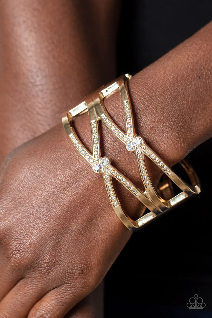 Paparazzi Entrancing Etiquette - Gold Bracelet Paparazzi Jewelry Images 