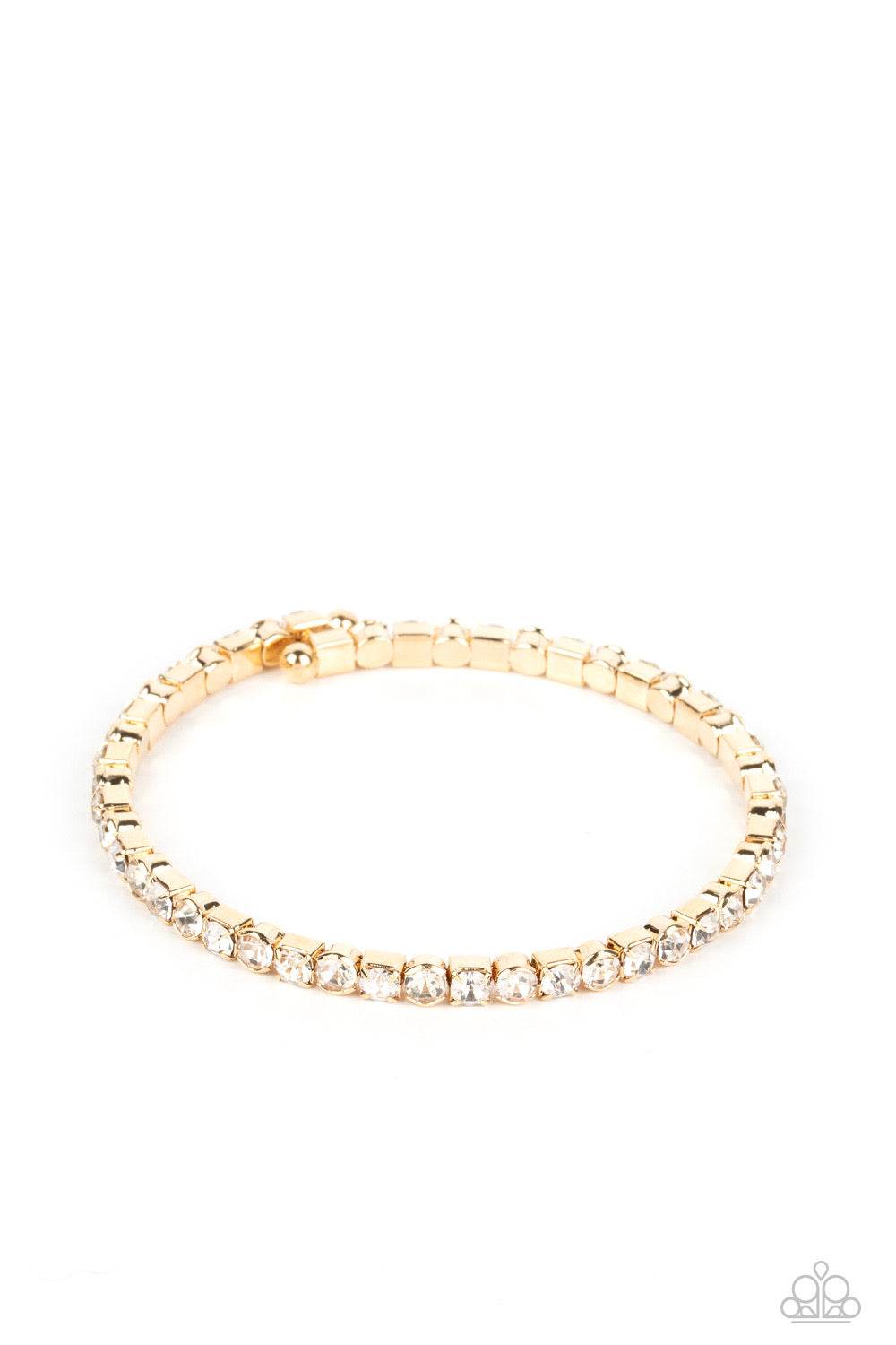 Paparazzi Rhinestone Spell - Gold Bracelet -Paparazzi Jewelry Bracelet 