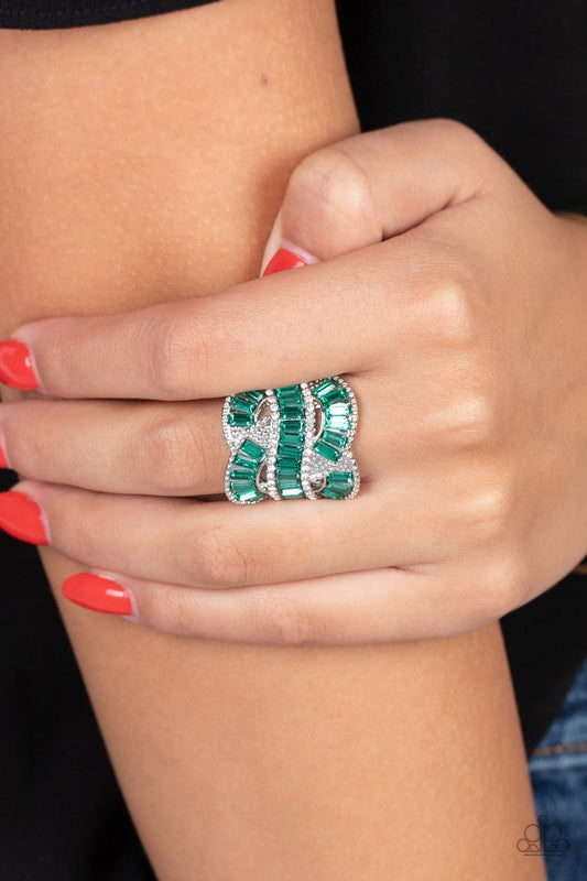 Paparazzi Six-Figure Flex - Green Ring-Paparazzi Jewelry Images 