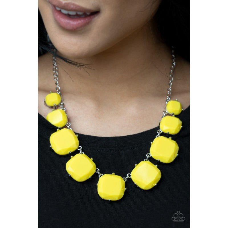 A Finishing Touch Prismatic Prima Donna - Yellow Necklace